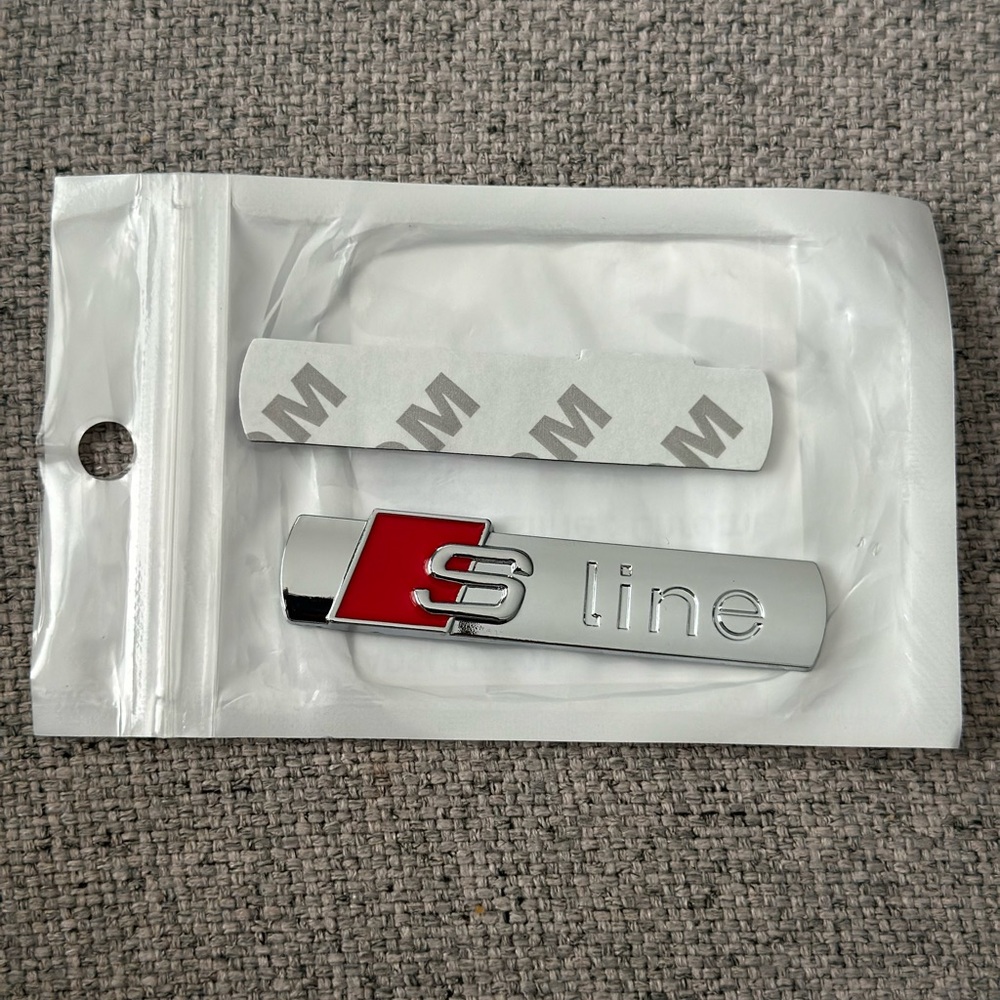 1 PC Chrome S Line Badge Decal Emblem Car Sticker for Audi Sline Sport – Silver